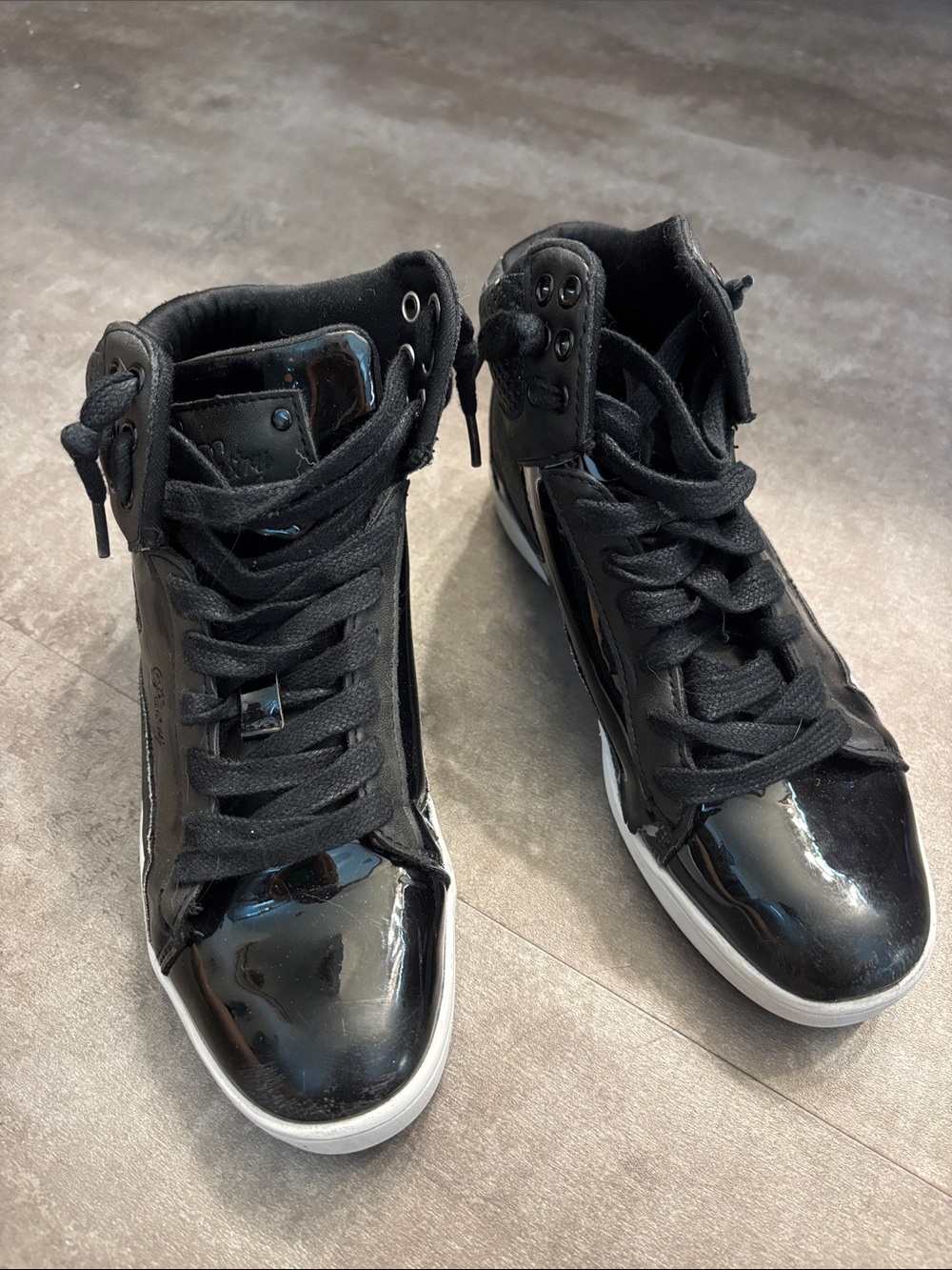 Pastry High-Gloss Sparkle Lace-Up High-Top Hip Hop Sneakers